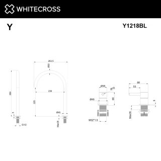Смеситель для раковины с выносным управлением WHITECROSS Y Y1218NIB брашированный никель
